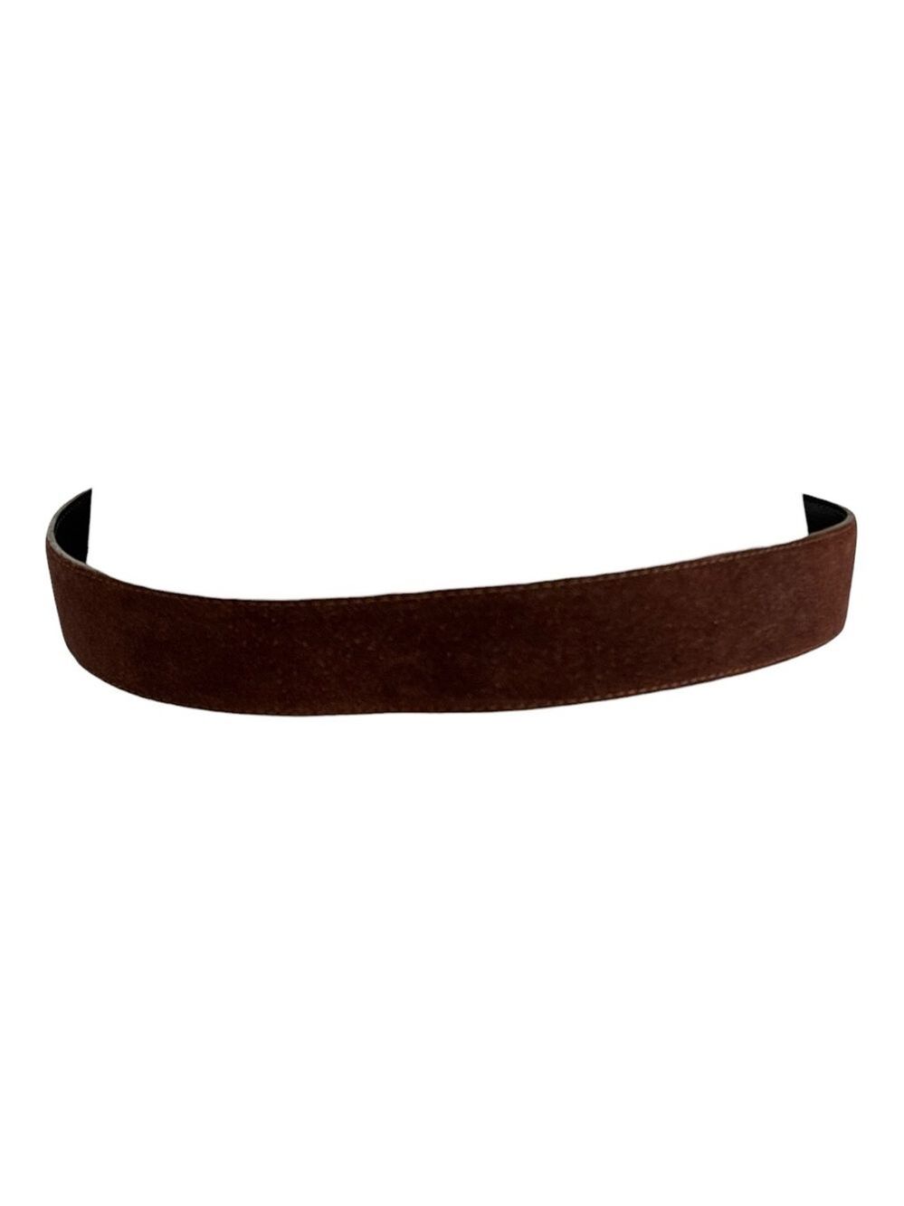 VTG LIZ CLAIBORNE BROWN 1.5" WIDE LEATHER & SUEDE BELT W A WOODEN BUCKLE SZ L - Picture 4 of 10